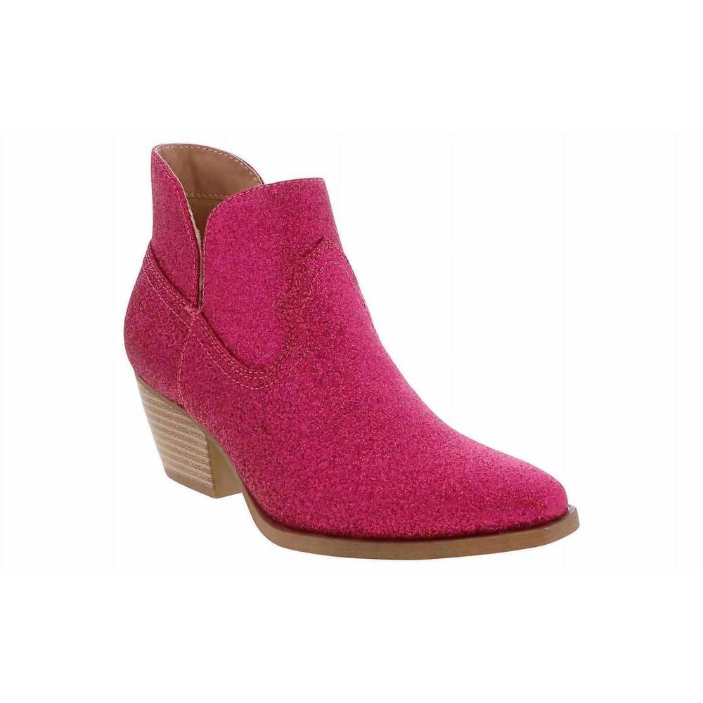 NEW JELLYPOP women's shelby ankle boots in fuchsia glitter